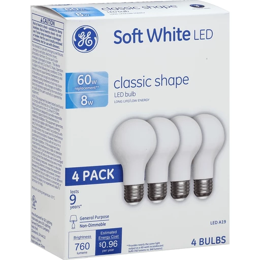 schapen Kwijtschelding bezig GE Light Bulbs, LED, Soft White, 8 Watts | Batteries & Lighting | Wade's  Piggly Wiggly