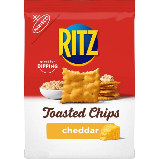 RITZ Toasted Chips Cheddar Crackers, 8.1 oz, Cheese
