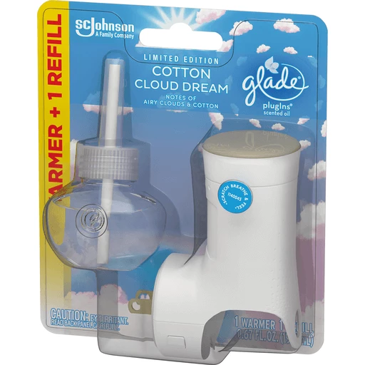 lekkage neef wetgeving Glade® Plugins Scented Oil + Refill, Cotton Cloud Dream Scent, Infused With  Essential Oils, Spring Limited Edition Fragrance, Positive Vibes  Collection, 0.67 Oz. | Shop | Shelburne Grocery