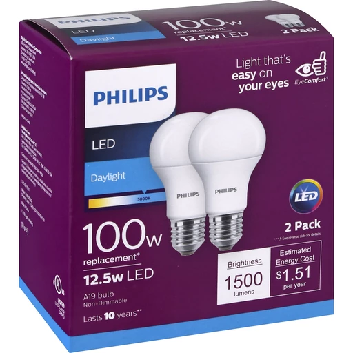 Philips Bulbs, LED, Daylight, 12.5 Watts, Pack | & Maintenance | Ingles Markets