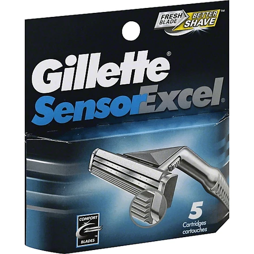 Gillette Sensor Excel Men's Razor Blade - Pack of 5 | Reusable & Blades | Superlo Foods