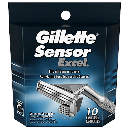 Gillette Sensor Excel Men's Razor Blade Refills, 10 Count Reusable Razors & | Walt's Food Centers