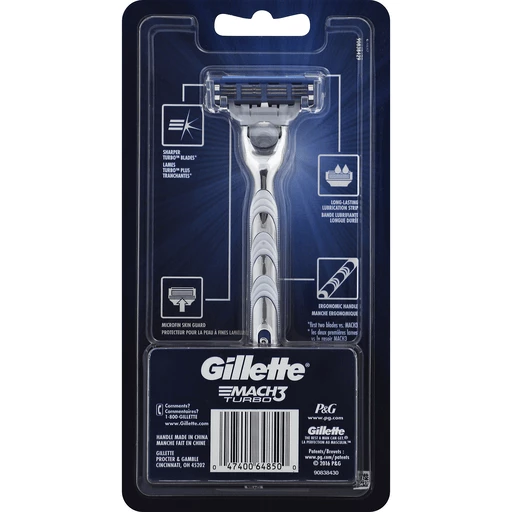 Uitbeelding Gepensioneerd Merg Gillette Mach3 Turbo Men's Razor, Handle & 1 Blade Refill | Shaving &  Grooming | Superlo Foods