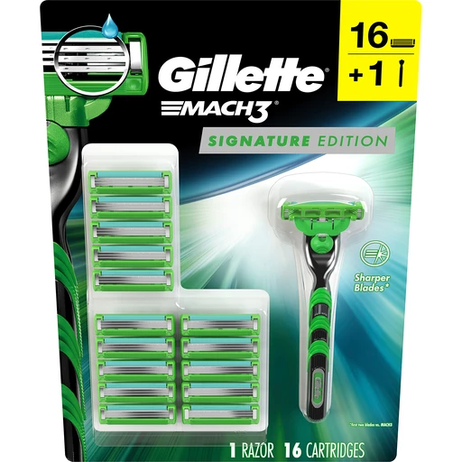 Irrigatie Geladen spiraal Gillette Mach3 Signature Edition Men's Razor, 1 Handle + 16 Blade Refills |  Shop | Hames Corporation