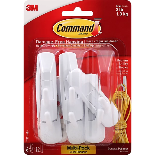 Command Clear Medium Hooks, 7 Hooks, 12 Strips - India