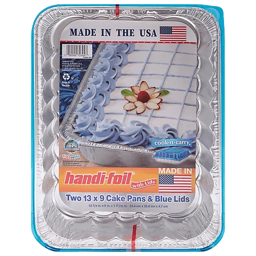 Handi-Foil 2 Pack 13 x 9 Cake Pans & Blue Lids 2 ea — Gong's Market