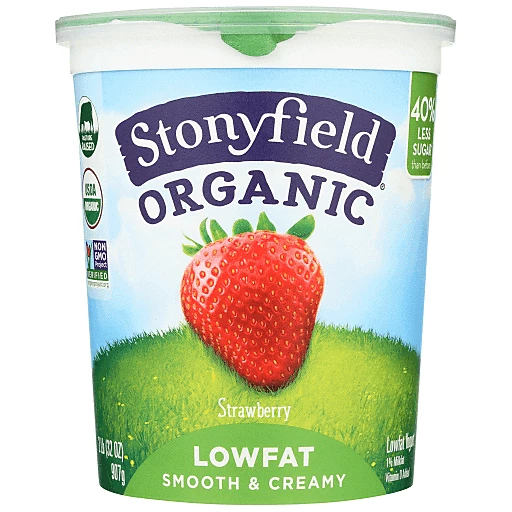 Stonyfield Organic Lowfat Yogurt, Plain, 32 oz. Cup; Multi Serve