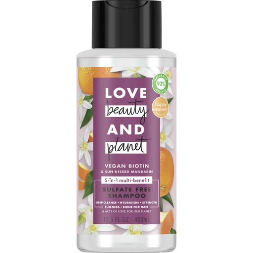 Love Beauty And Planet Sulfate Free Vegan Biotin Kissed Mandarin, 13.5 Fl Oz | Shampoo & Conditioner | D&W Fresh Market
