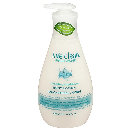 Live Clean Body Lotion, Hydrating, & | Markets oz Health Fresh Water Ingles 17 Care Personal fl 