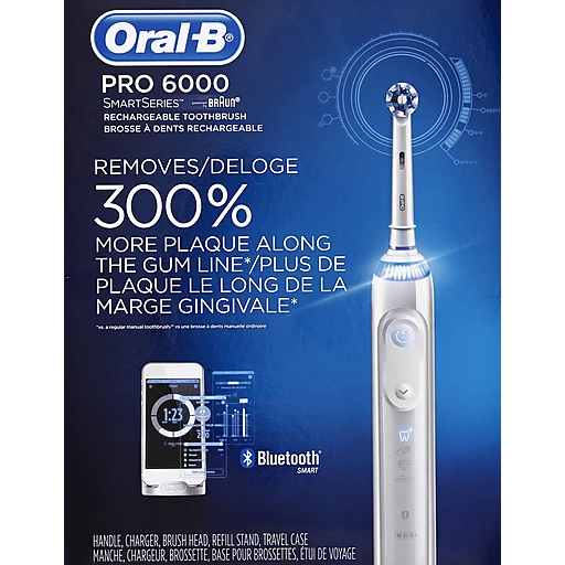 bijl grond Beschrijving Oral-B Genius 6000 Electric Toothbrush, Powered by Braun, White | Oral Care  | Kirby Foods