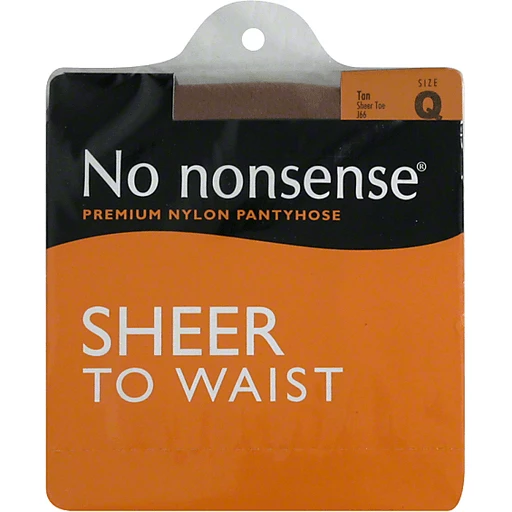 No Nonsense Sheer to Waist Premium Nylon Pantyhose, Tan, Sheer Toe, Size Q, Clothing