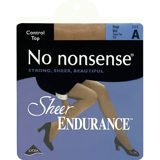 No Nonsense Sheer Endurance Pantyhose, A, Beige Mist, Control Top