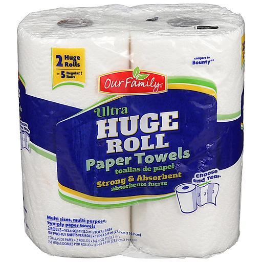 Contorno usted está Posteridad Our Family Paper Towels Ultra Huge 2=5 Roll Paper Twl | Paper Towel |  Busch's