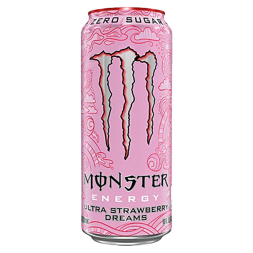Monster Energy Drink, Zero Sugar, Ultra Strawberry Dreams 16 Fl Oz
