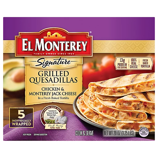 El Monterey® Charbroiled Chicken & Monterey Jack Cheese Quesadilla 5 ct Box  | Burritos & Taquitos | Festival Foods Shopping