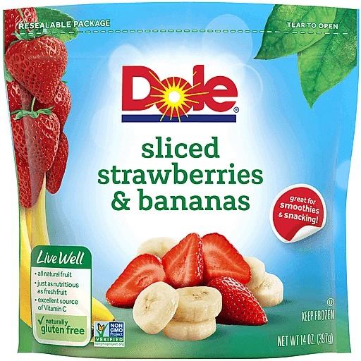 DOLE® Frozen Sliced Strawberries and Bananas Pre-Portioned Frozen Fruit Bags,  5 ct / 8 oz - Kroger