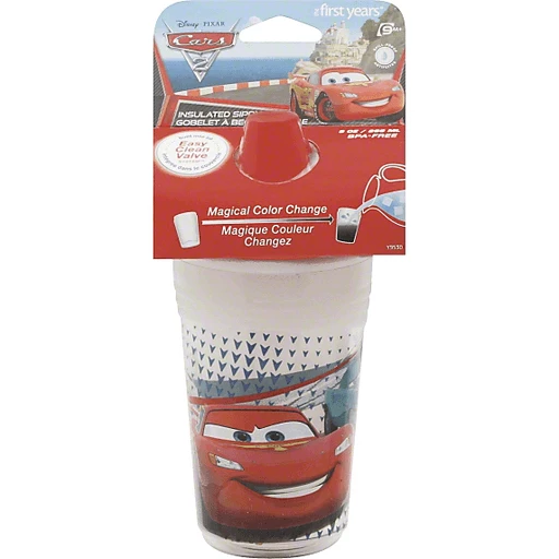 Disney-Pixar Cars Insulated Hard Spout Sippy Cups With One Piece Lid, 9 Oz,  2 Pack
