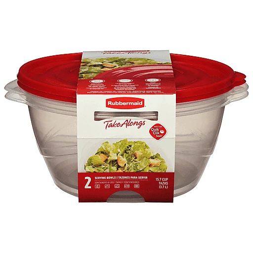 Rubbermaid TakeAlongs Containers + Lids, Small Bowls - 2 containers + lids