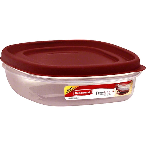 Rubbermaid Easy Find Lids Container, 3 Cups
