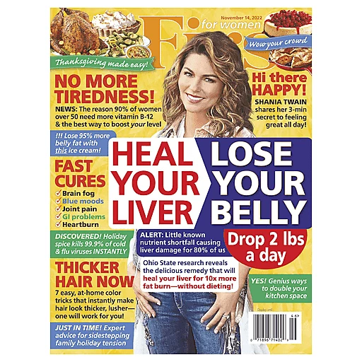 First For Women Magazine, Heal Your Liver, Lose Your Belly 1 ea, Household