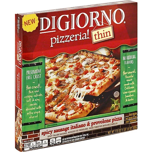 Pizzeria! Provolone Pizza Spicy Combination Italiano Sausage | & Thin DiGiorno | Foods Superlo