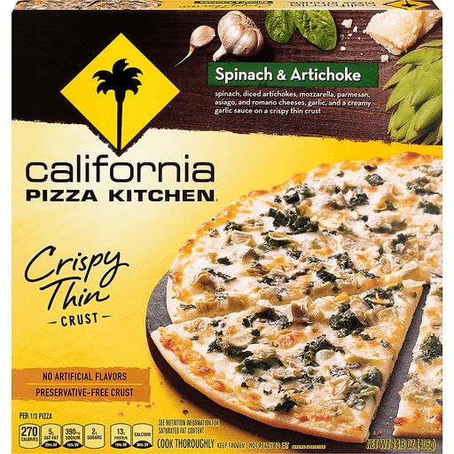 California Pizza Kitchen Spinach Artichoke Crispy Thin Crust Frozen Pizza 14 3 Oz Box Veggie Reasor S