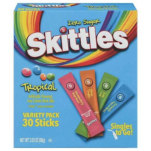 Skittles Drink Mix, Tropical, Singles Go!, Variety Pack 30 Ea | Shop | Bigley Piggly Wiggly