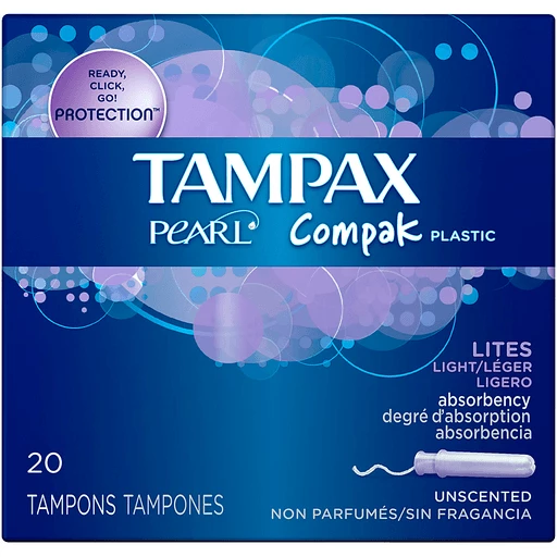 mave Produkt Koordinere Tampax® Pearl® Compak® Lites Unscented Plastic Tampons 20 ct Box | Feminine  Care | Superlo Foods