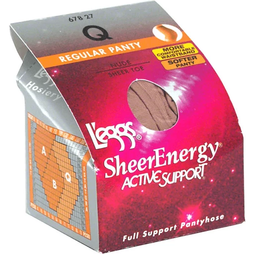 Leggs Sheer Energy Active Support Pantyhose, Q, Nude, Regular
