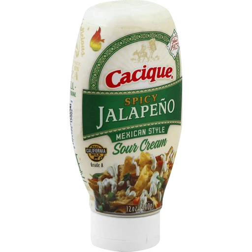 Cacique Sour Cream, Spicy Jalapeno, Mexican Style, Sour Cream