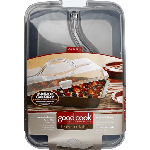 Good Cook Cake Pan, Covered, Bake-n-Take, Premium Nonstick, Bakeware