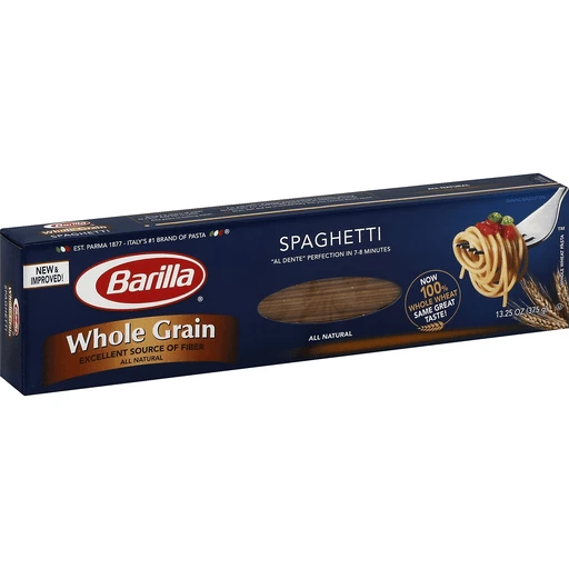Barilla Pasta Whole Grain Spaghetti  oz. Box | High-Fiber | Riesbeck
