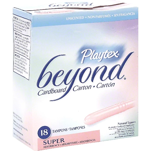 Playtex Beyond Tampons, with Flushable Natural Taper Applicator, Super  Absorbency, Unscented, Shop