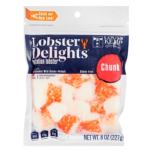 Louis Kemp Lobster Delights Chunk Imitation Lobster 8 Oz Shellfish Sendik S Food Market