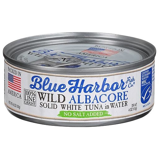 Blue Harbor Fish Co. Tuna, Albacore, Wild, Solid White, No Salt Added 4.6 Oz