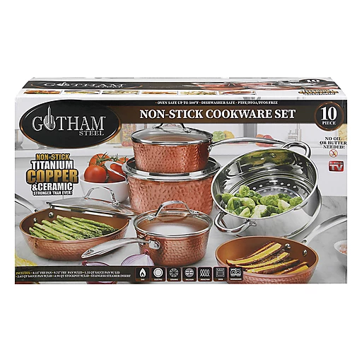 Gotham Steel Hammered (10 Piece Cookware Set)