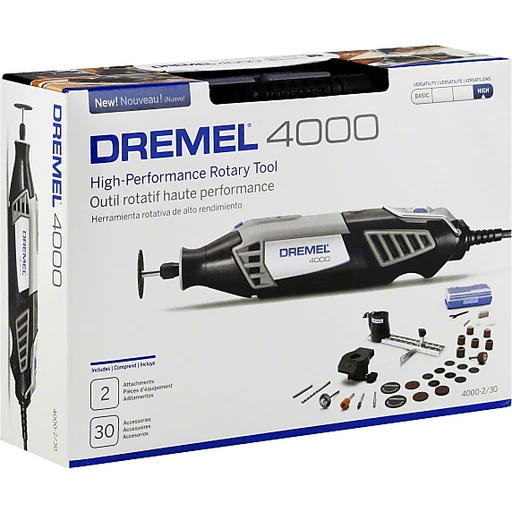 Dremel 4000-2/30 120-Volt Variable Speed High Performance Rotary Tool Kit,  2 Attachments & 30 Accessories 