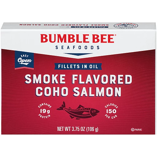 Bumble Bee Smoke Flavored Coho Salmon Fillets in Oil 3.75 oz. Box