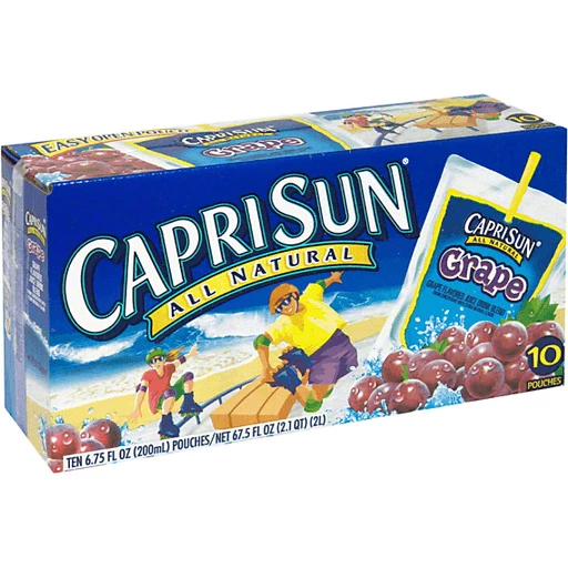 Capri Sun All Natural Juice Drink Blend, Grape, Juice Boxes