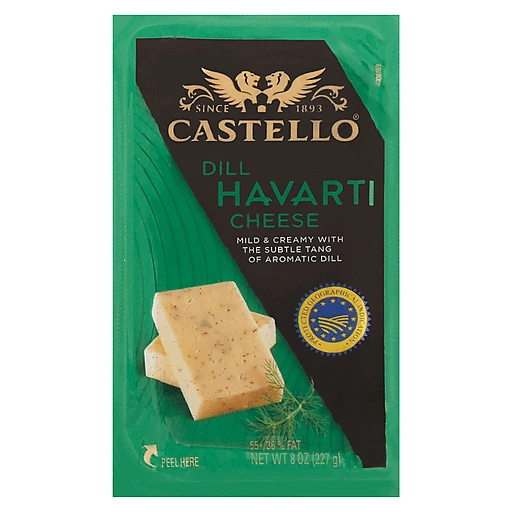 Castello Dill Havarti Cheese 8 oz | Havarti, Muenster & Brick Leevers Foods