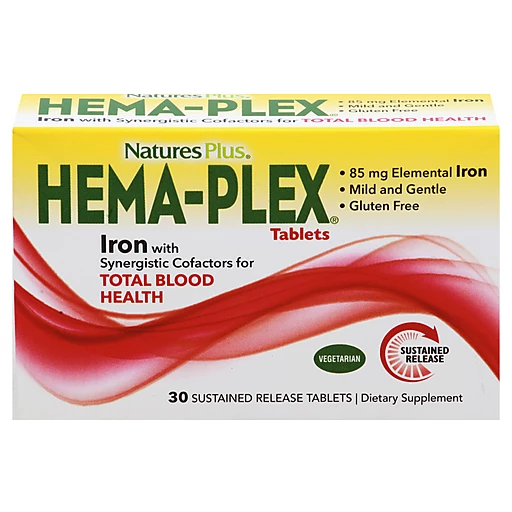 scheepsbouw emulsie paspoort Hema-Plex Iron, 85 mg, Sustained Release Tablets | Vitamins & Supplements |  Harvest Market