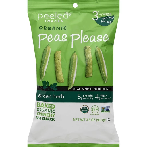 Peeled Peas Please Crunchy Pea Snack, Baked, Organic, Garden Herb