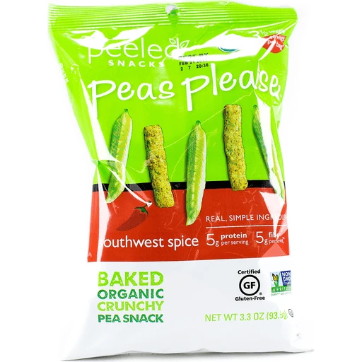 Peeled Peas Please Crunchy Pea Snack, Baked, Organic, Southwest