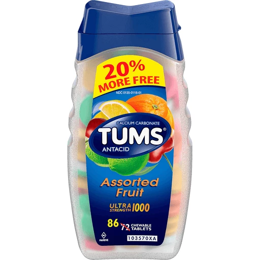 TUMS Ultra Strength Chewable Antacid Tablets for Heartburn Relief, Assorted  Fruit - 86 Count | Antacids | Festival Foods Shopping