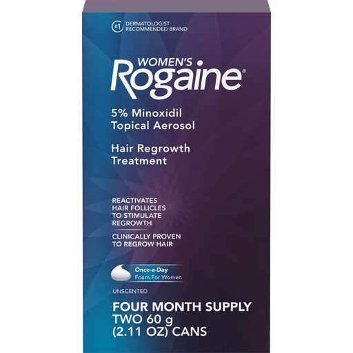 Women's Rogaine 5% Minoxidil Foam For Hair Thinning And Loss, Topical Treatment For Hair 4 Month Supply | Other | D&W Fresh