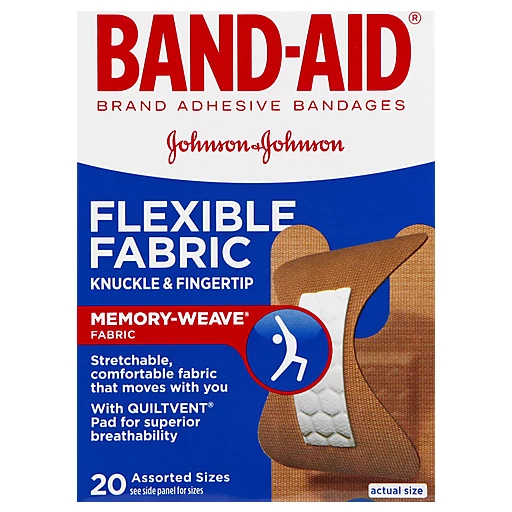 Johnson & Johnson Band-Aid Flexible Fabric Knuckle and Fingertip Bandage :  : Health & Personal Care