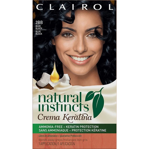 Clairol Natural Instincts Non-Permanent Hair Color Crema Keratina Hair Color  Blue Black 2BB Blueberry Creme 1 Kit | Hair Coloring | Leppinks Food Centers