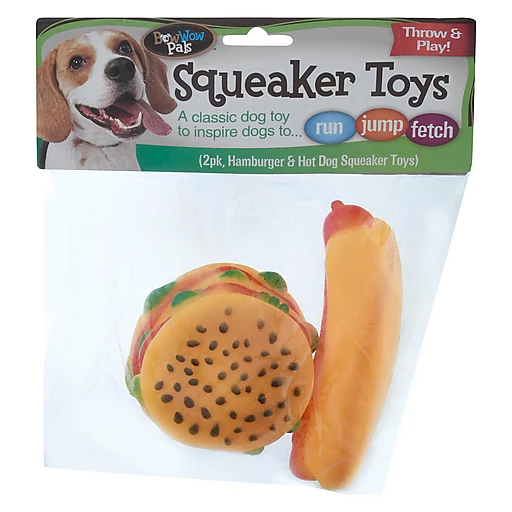 Hot Dog and Hamburger Squeaky Toys 