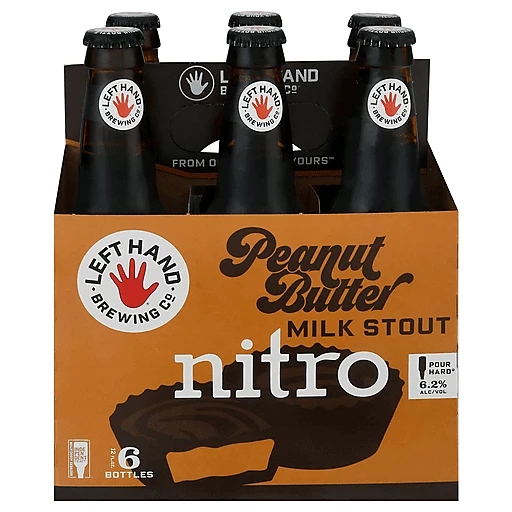 Left Hand Brewing Nitro Peanut Butter Milk Stout Beer 6 12 Fl Oz Bottles, Shop