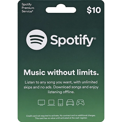  Spotify Premium 12 Month Subscription $99 eGift Card